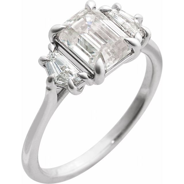 Claw-Prong Three-Stone Engagement Ring or Band — 2 1/5 CTW Lab Diamond