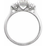 Claw-Prong Three-Stone Engagement Ring or Band — 1 1/2 CTW Lab Diamond