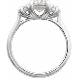 Claw-Prong Three-Stone Engagement Ring or Band — 2 1/5 CTW Lab Diamond