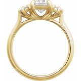 Claw-Prong Three-Stone Engagement Ring or Band — 2 1/5 CTW Lab Diamond