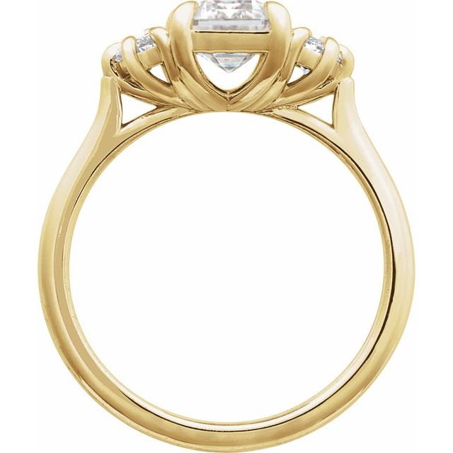Claw-Prong Three-Stone Engagement Ring or Band — 2 1/5 CTW Lab Diamond
