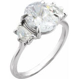 Claw-Prong Three-Stone Engagement Ring or Band — 1 3/4 CTW Lab Diamond