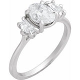Claw-Prong Three-Stone Engagement Ring or Band — 1 1/3 CTW Lab Diamond