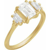 Claw-Prong Three-Stone Engagement Ring or Band — 1 1/2 CTW Lab Diamond