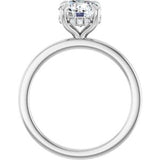 Claw-Prong Hidden Halo-Style Engagement Ring — 1 5/8 CTW Lab Diamond