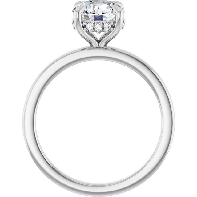 Claw-Prong Hidden Halo-Style Engagement Ring — 1 5/8 CTW Lab Diamond