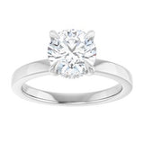 Claw-Prong Hidden Halo-Style Engagement Ring — 1 5/8 CTW Lab Diamond
