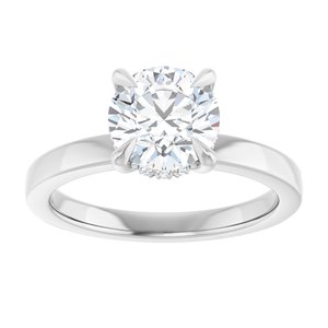 Claw-Prong Hidden Halo-Style Engagement Ring — 1 5/8 CTW Lab Diamond
