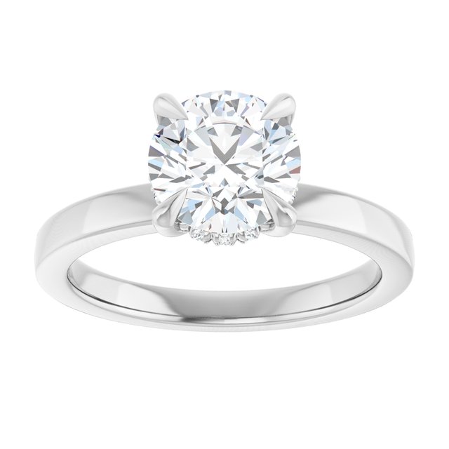 Claw-Prong Hidden Halo-Style Engagement Ring — 1 5/8 CTW Lab Diamond