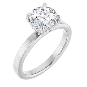 Claw-Prong Hidden Halo-Style Engagement Ring — 1 5/8 CTW Lab Diamond