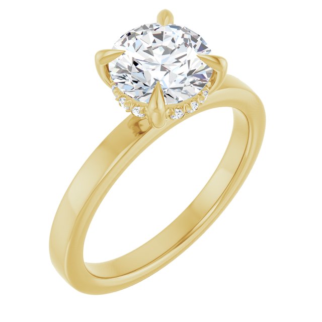 Claw-Prong Hidden Halo-Style Engagement Ring — 1 5/8 CTW Lab Diamond