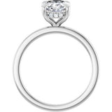 Claw-Prong Hidden Halo-Style Engagement Ring — 1 1/2 CTW Lab Diamond