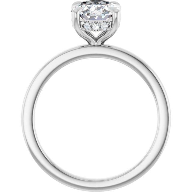 Claw-Prong Hidden Halo-Style Engagement Ring — 1 1/2 CTW Lab Diamond