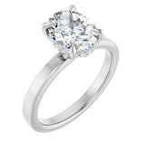 Claw-Prong Hidden Halo-Style Engagement Ring — 1 1/2 CTW Lab Diamond