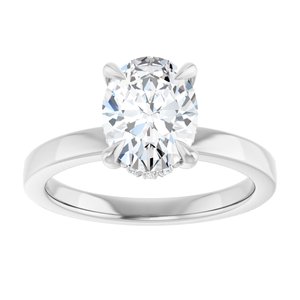 Claw-Prong Hidden Halo-Style Engagement Ring — 1 1/2 CTW Lab Diamond