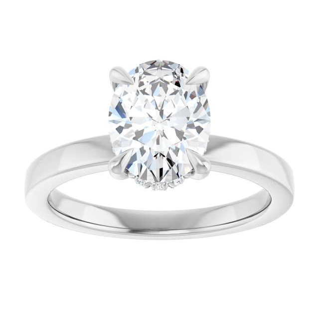 Claw-Prong Hidden Halo-Style Engagement Ring — 1 1/2 CTW Lab Diamond