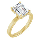 Claw-Prong Hidden Halo-Style Engagement Ring — 2 5/8 CTW Lab Diamond