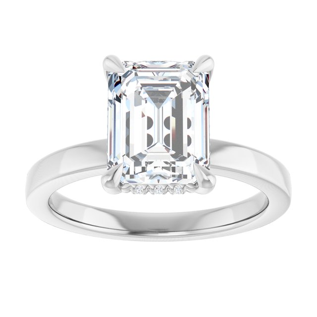 Claw-Prong Hidden Halo-Style Engagement Ring — 2 5/8 CTW Lab Diamond
