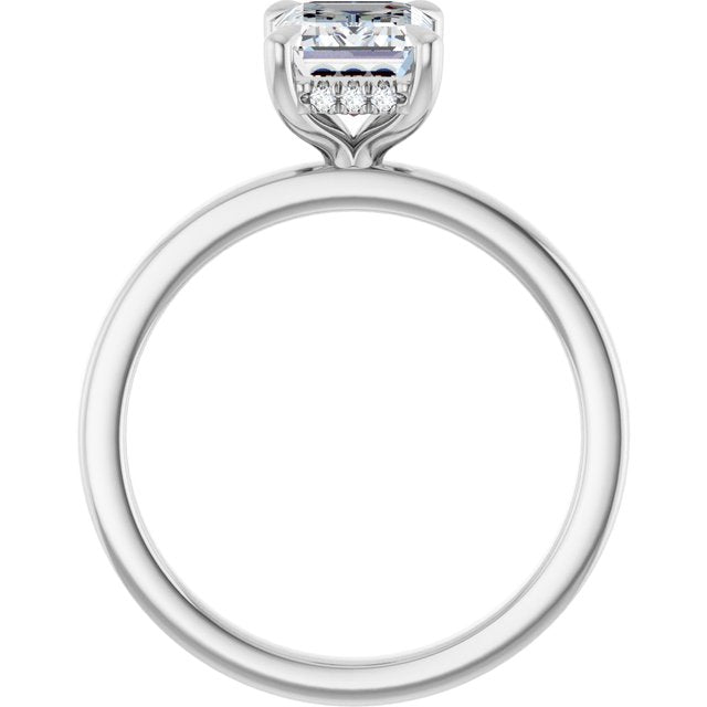 Claw-Prong Hidden Halo-Style Engagement Ring — 1 3/4 CTW Lab Diamond