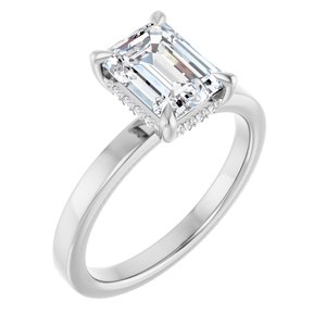 Claw-Prong Hidden Halo-Style Engagement Ring — 1 3/4 CTW Lab Diamond