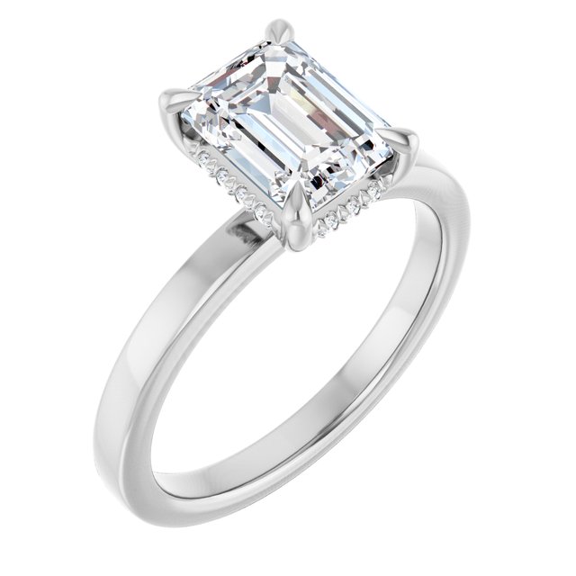 Claw-Prong Hidden Halo-Style Engagement Ring — 1 3/4 CTW Lab Diamond