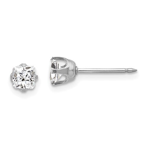 inverness-14k-white-gold-5mm-sq-cz-post-earrings-SolomonJeweler-Wichita-KS-CustomJewelry
