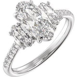 Claw-Prong Three-Stone Engagement Ring or Band — 2 3/4 CTW Lab Diamond
