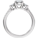 Claw-Prong Three-Stone Engagement Ring or Band — 2 3/4 CTW Lab Diamond