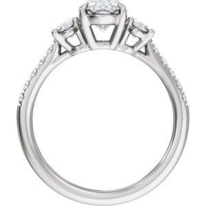 Claw-Prong Three-Stone Engagement Ring or Band — 2 3/4 CTW Lab Diamond
