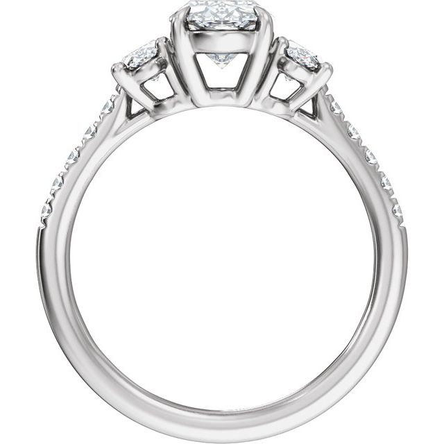 Claw-Prong Three-Stone Engagement Ring or Band — 2 3/4 CTW Lab Diamond