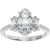 Claw-Prong Three-Stone Engagement Ring or Band — 2 3/4 CTW Lab Diamond