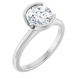 Half-Bezel Engagement Ring — 1 1/2 CTW Lab Diamond