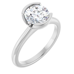 Half-Bezel Engagement Ring — 1 1/2 CTW Lab Diamond
