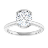 Half-Bezel Engagement Ring — 1 1/2 CTW Lab Diamond