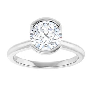 Half-Bezel Engagement Ring — 1 1/2 CTW Lab Diamond