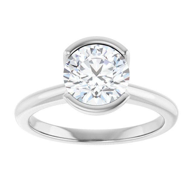 Half-Bezel Engagement Ring — 1 1/2 CTW Lab Diamond