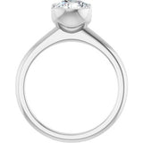 Half-Bezel Engagement Ring — 1 1/2 CTW Lab Diamond