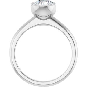 Half-Bezel Engagement Ring — 1 1/2 CTW Lab Diamond