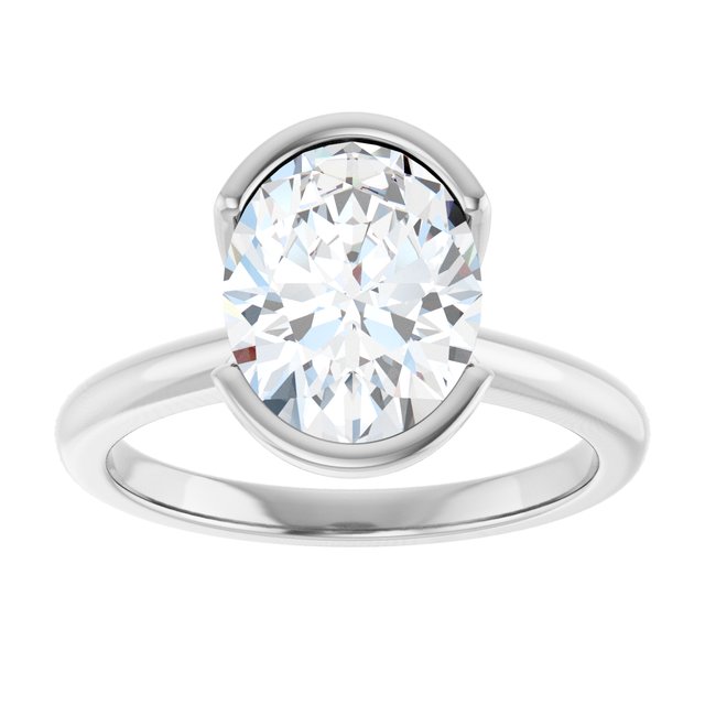 Half-Bezel Engagement Ring — 2 1/2 CTW Lab Diamond