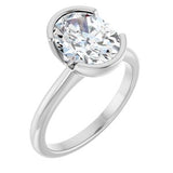 Half-Bezel Engagement Ring — 2 1/2 CTW Lab Diamond