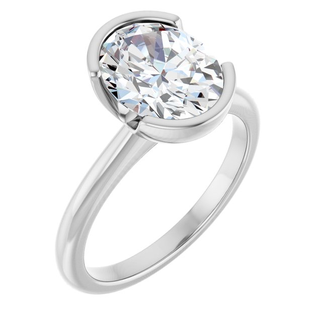 Half-Bezel Engagement Ring — 2 1/2 CTW Lab Diamond