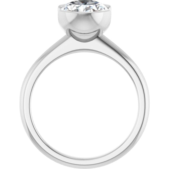 Half-Bezel Engagement Ring — 2 1/2 CTW Lab Diamond