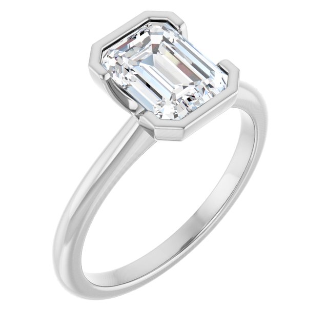 Half-Bezel Engagement Ring — 1 3/4 CTW Lab Diamond