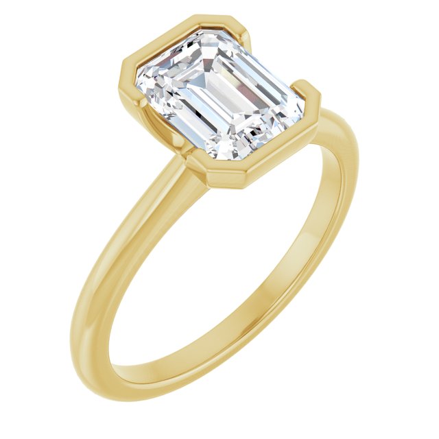 Half-Bezel Engagement Ring — 1 3/4 CTW Lab Diamond