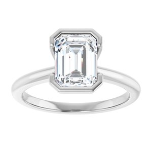 Half-Bezel Engagement Ring — 1 3/4 CTW Lab Diamond