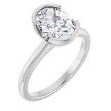 Half-Bezel Engagement Ring — 1 1/2 CTW Lab Diamond