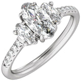 Claw-Prong Three-Stone Engagement Ring or Band — 1 1/2 CTW Lab Diamond
