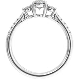 Claw-Prong Three-Stone Engagement Ring or Band — 1 1/2 CTW Lab Diamond