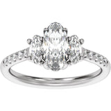 Claw-Prong Three-Stone Engagement Ring or Band — 1 1/2 CTW Lab Diamond
