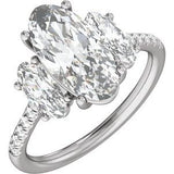 Claw-Prong Three-Stone Engagement Ring or Band — 4 1/8  CTW Lab Diamond